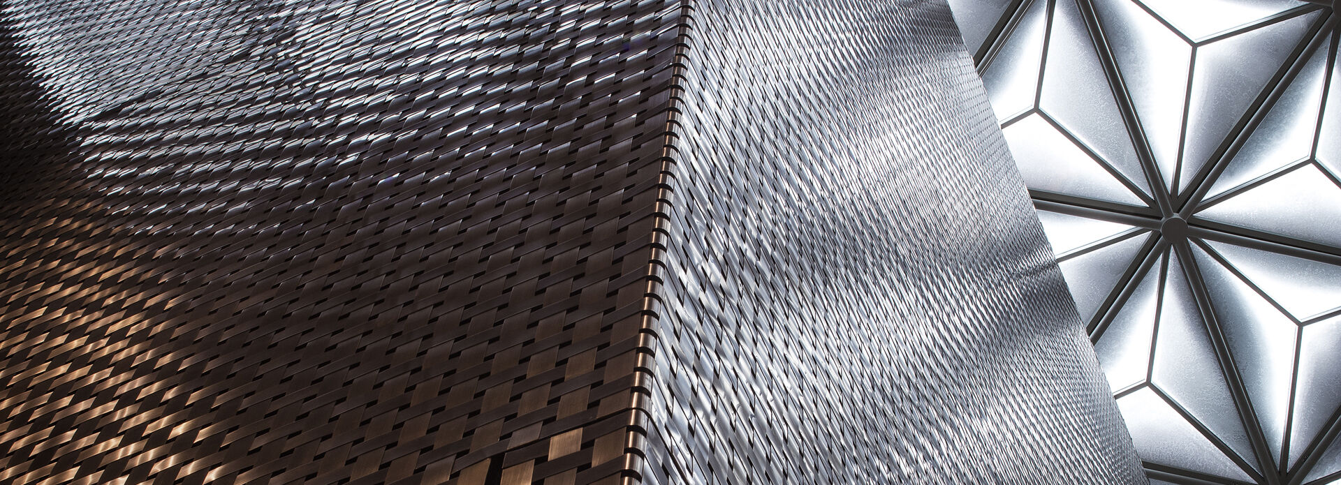 The new brass covered elevator tower in Nationalmuseum. ©Bruno Ehrs.