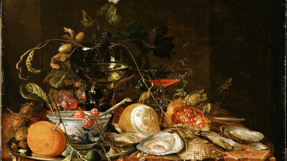Jan Davidsz. de Heem, Stilleben med vin, frukter och ostron