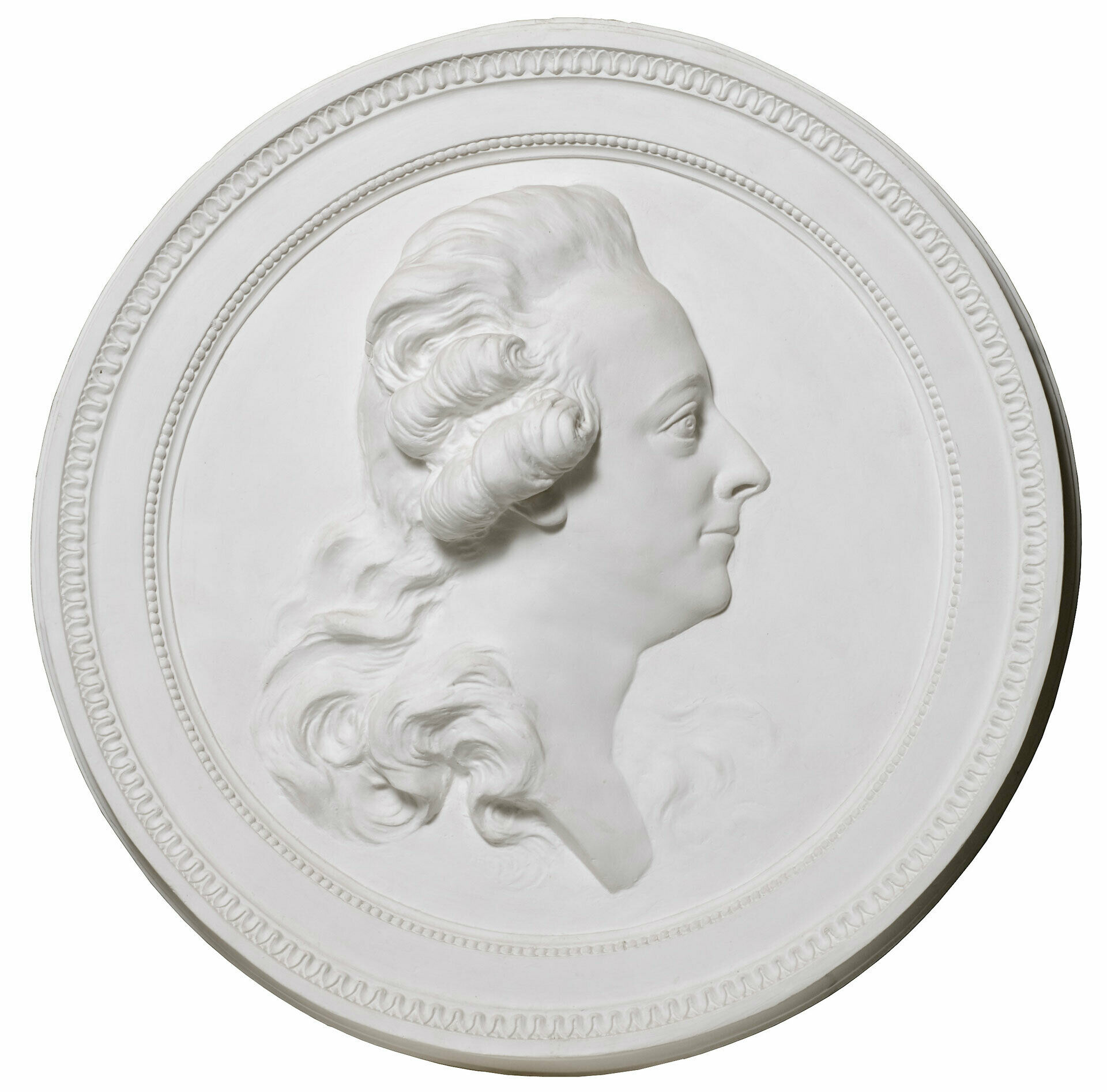 Gipsmedaljong föreställande kung Gustav III.