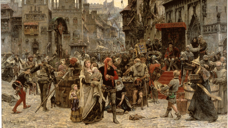 Carl Gustaf Hellqvist, Valdemar Atterdag brandskattar Visby 1361