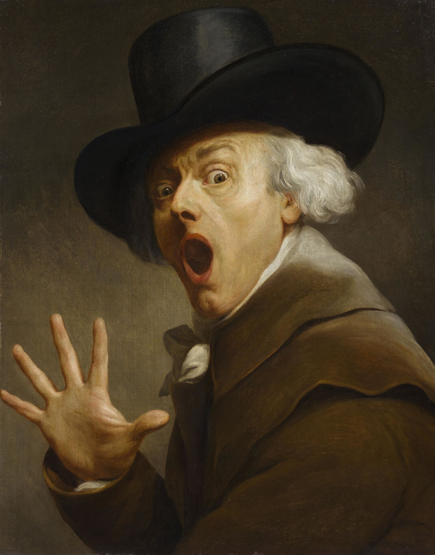 Joseph Ducreux, Self-portrait, entitled La Surprise en terreur, 1790’s, oil on canvas
