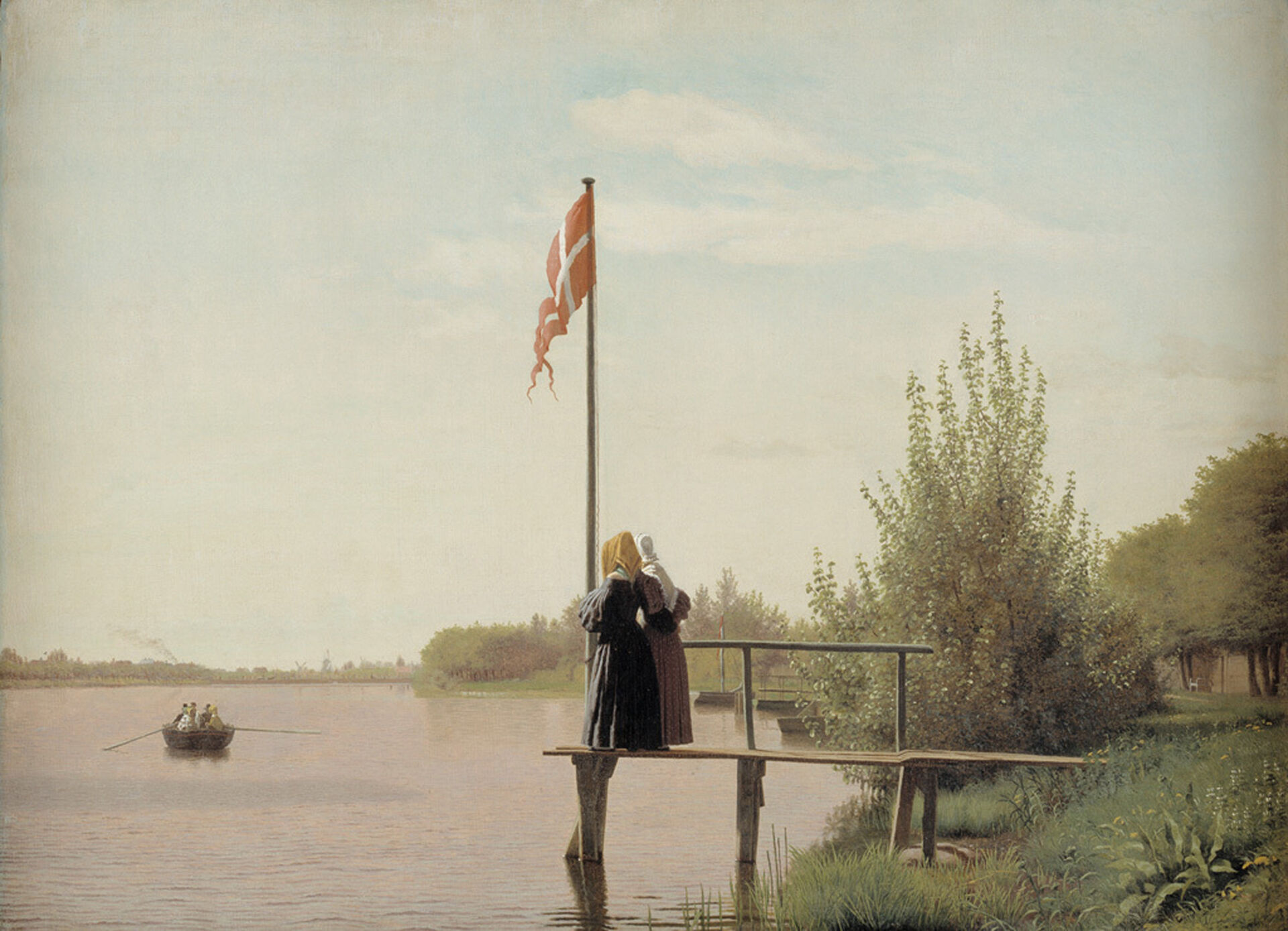 Christen Købke, Udsigt fra Dosseringen ved Sortedamssøen mod Nørrebro, 1838. Olja på duk. Statens Museum for Kunst.