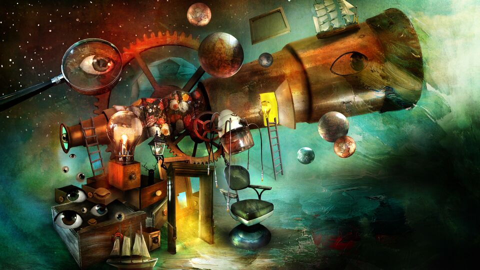 Förunderliga ting i Villa Curiosa, illustration av Alexander Jansson.
