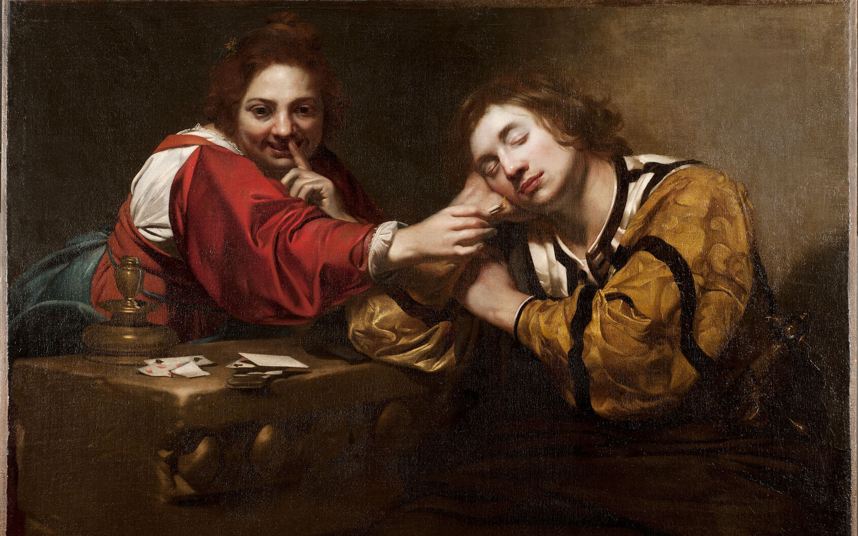 Nicolas Regnier, Sleeper Awakened by a Young Woman with Fire