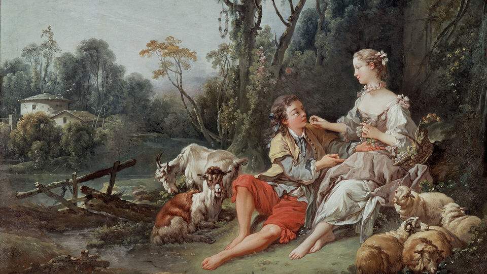 François Boucher, "Tänker han på druvorna?", Sign. 1747, Olja på duk
