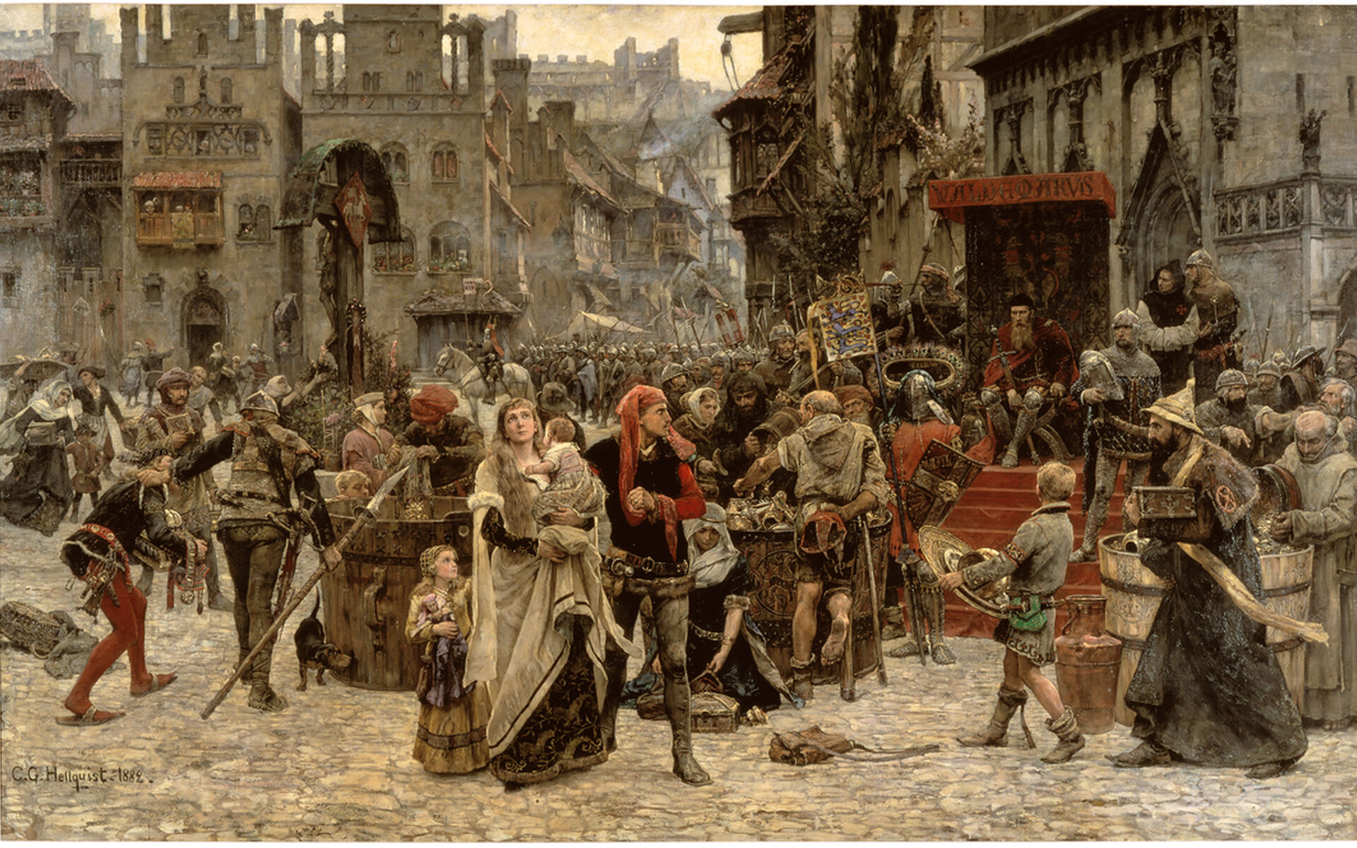 Carl Gustaf Hellqvist, Valdemar Atterdag brandskattar Visby 1361
