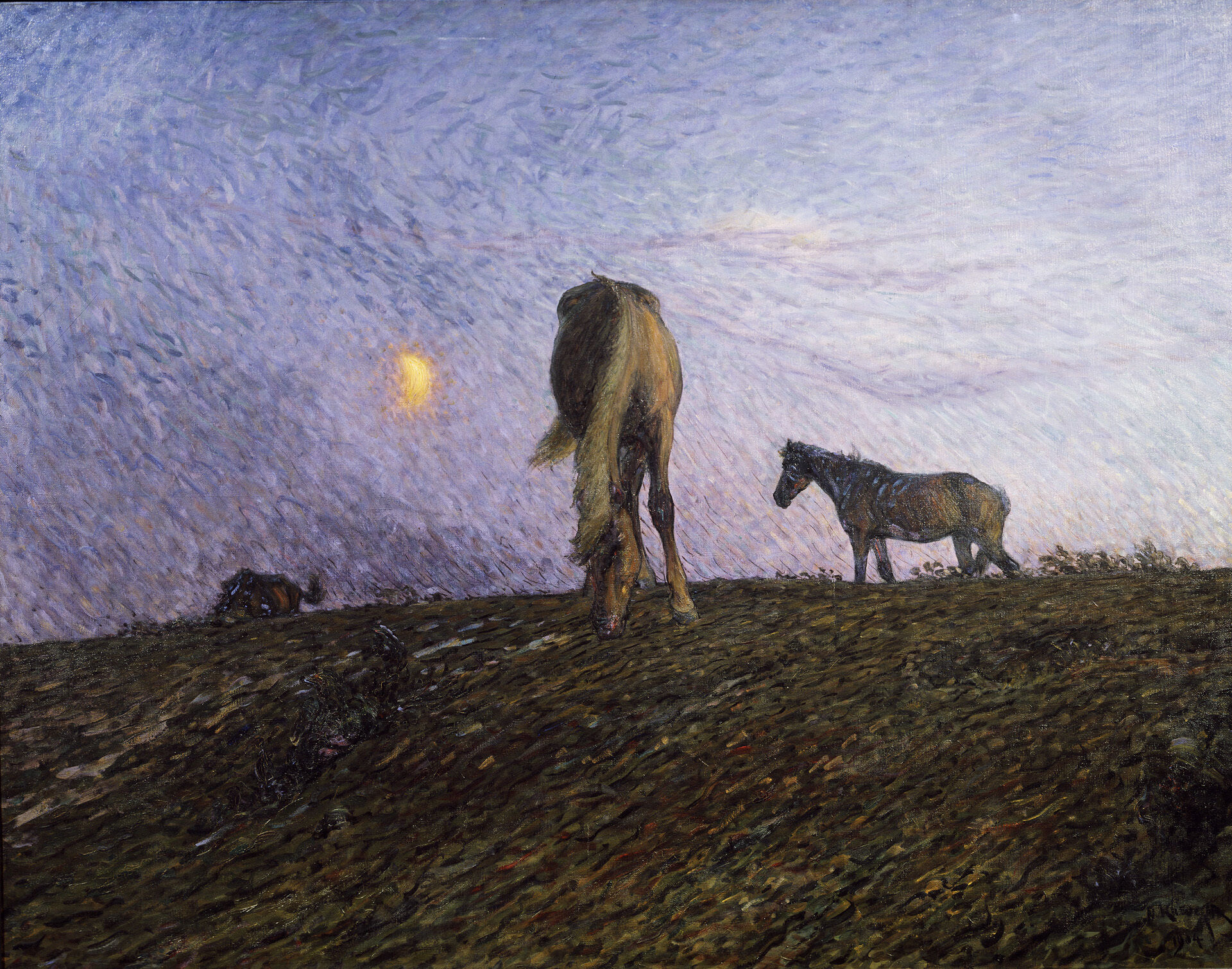 Nils Kreuger, Nightfall. On dispaly in the exhibition "From Dawn til Dusk" at Nationalmuseum Jamtli, Östersund.