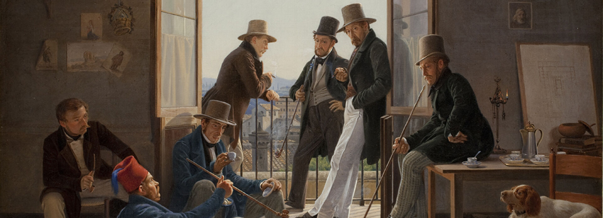 Constantin Hansen, Et selskab af danske kunstnere i Rom, 1837. Statens Museum for Kunst.