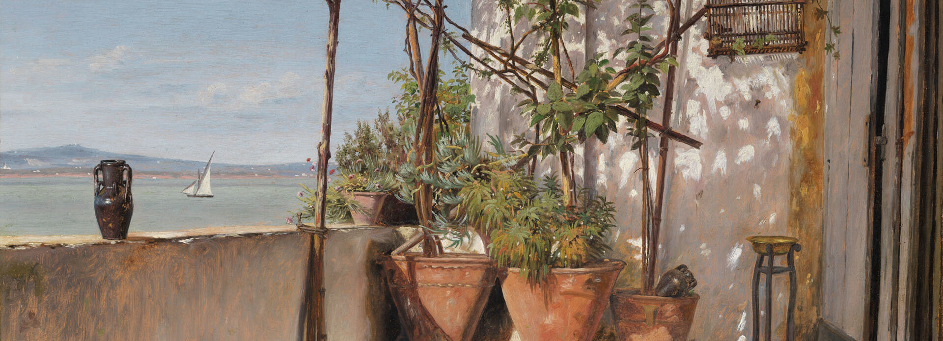 Martinus Rørbye, Loggia, Procida, 1835. Olja på papper uppklistrat på duk. Nationalmuseum.