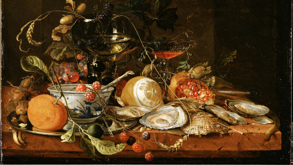 Jan Davidsz. de Heem, Stilleben med vin, frukter och ostron